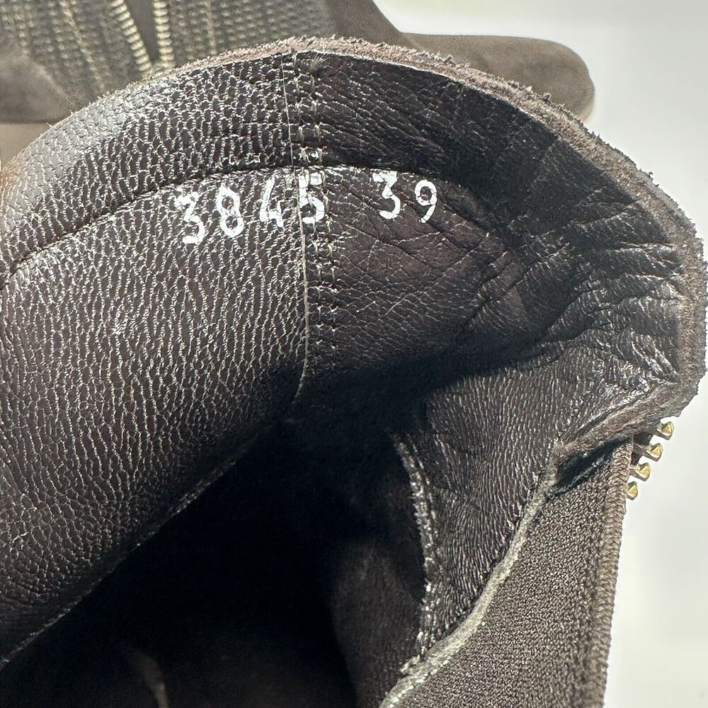 Sesto Meucci Womens Ankle Boots 39‎ Brown Suede Leather Woven Vero Cuoio Italy - Picture 14 of 16